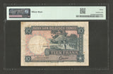 June 10, 1944 Bank of the Belgian Congo Ten Francs Banknote Pick 14D PMG VF 30