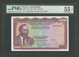 1972 Central Bank of Kenya 100 Shillings Banknote Pick 10c Jomo Kenyatta AU 55