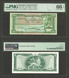 1966 ND Ethiopia One Dollar Banknote Emperor Haile Selassie P#25a PMG 66 EPQ