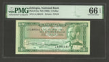 1966 ND Ethiopia One Dollar Banknote Emperor Haile Selassie P#25a PMG 66 EPQ