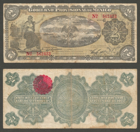 Veracruz 2 Pesos Gobierno Provisional De Mexico 1915 Banknote Pick #S1103c VF