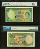 1958 Bank of Rhodesia and Nyasaland One Pound Banknote Pick Number 21a VF 25