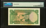 1958 Bank of Rhodesia and Nyasaland One Pound Banknote Pick Number 21a VF 25