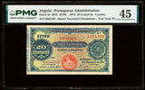 1914 Angola Banknote Banco Nacional Ultramarino 20 Centavos P # 43Choice EF 45
