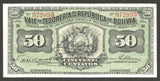 1902 Banknote Republic of Bolivia Series H 50 Centavos Pick 91a Crisp UNC.