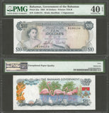 1965 The Bahamas Government 10 Dollars Banknote Pick Number 22a XF 40 EPQ