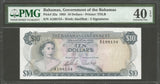 1965 The Bahamas Government 10 Dollars Banknote Pick Number 22a XF 40 EPQ