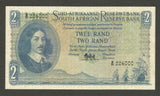 1961 South African Reserve Bank Two Rands Banknote Van Riebeeck P# 105a UNC