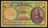 1949 Bank of Portugal 20 Escudos Banknote Pick No. 153a Antonio Luiz de Meneses