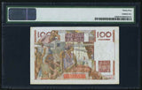 1952 France 100 Francs Banknote P128d Farmer Oxen People Dockside PMG Choice VF