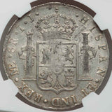 1802 Crown Size Peru Silver Coin Lima IJ Mint 8 Reales King Charles IIII AU 50