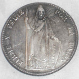 1855 Peru Crown Size Silver Coin Eight Reales Lima Mint Liberty Standing Choice VF or Better