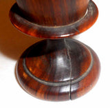 Two Antique Footed Turned Wood Pieces Rosewood Wine Flute & Walnut Small Goblet