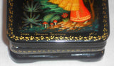 Palekh Russian Lacquer Box Vasilisa The Beautiful & Moon Horseman Artist Signed