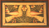 Pam Hults Framed Scherenschnitte Hand Painted Scissor Cutting Love Birds Flowers