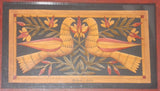 Pam Hults Framed Scherenschnitte Hand Painted Scissor Cutting Love Birds Flowers
