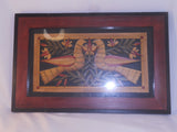 Pam Hults Framed Scherenschnitte Hand Painted Scissor Cutting Love Birds Flowers