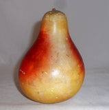 Antique Painted Stoneware Pear Form Still Coin Bank Horizontal Coin Slot