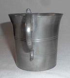 Antique Pewter Small Drinking Cup Round Base, Curved Sides, and Applied Handle