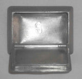 Antique Pewter Snuffbox Snuff Box Curved Bottom & Flat Hinged Lid Crowned X Mark