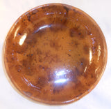 Antique Yellowish-Brown Redware Manganese Sponged Lead Glazed Deep Dish SE PA