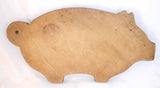 Antique Cut Plank Maple Wood Food Cutting Board Pig Form Red Paint