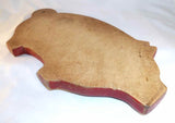 Antique Cut Plank Maple Wood Food Cutting Board Pig Form Red Paint