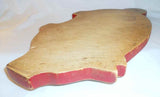 Antique Cut Plank Maple Wood Food Cutting Board Pig Form Red Paint