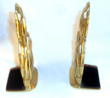 Vintage Newport Line Cast Brass Pineapple Bookends By Virginia Metalcrafters
