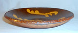 Antique ~7 Inch Lead Glazed Yellow Slip Decorated Redware Plate Southeastern PA