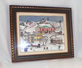 1967 Water Gouache Folk-art Painting of Amish Farm in Winter By John Kauffman