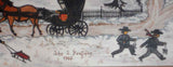 1967 Water Gouache Folk-art Painting of Amish Farm in Winter By John Kauffman