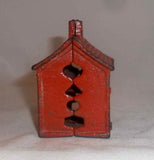 Antique Cast Iron A.C. Williams One Story Colonial House Orange Still Penny Bank