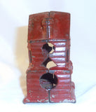 Old Cast Iron J & E Stevens Still Penny Bank 2-Story Victorian House 2 Chimneys