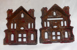 Old Cast Iron J & E Stevens Still Penny Bank 2-Story Victorian House 2 Chimneys