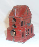 Old Cast Iron J & E Stevens Still Penny Bank 2-Story Victorian House 2 Chimneys
