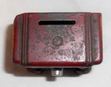 Antique Cast Iron Kenton Toys Red Painted Radio Penny Bank with Combination Lock