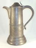 Old Tall Reed & Barton Pewter Flagon with Hinged Lid Applied Handle w/ Heart End