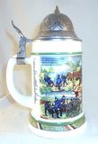 Military BMF German Regimental Stein Pewter Lid Artillery Unit in Action Scene