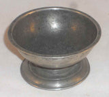 Antique Ca. 1800s Pewter Small Round Footed Master Table Salt Nice Gray Patina