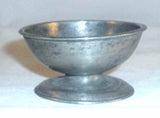 Antique Ca. 1800s Pewter Small Round Footed Master Table Salt Nice Gray Patina