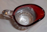 Antique 1896 Ruby Flash Glass Tall Pitcher with Handel Atlantic City NJ "Mother"