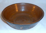 1976 Russell Henry Glazed Red Clay Deep Bowl Wood Cut-Slip Pea Vine Design