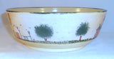 1992 Glazed Stoneware Deep Bowl Houses Trees Hay Creek Pots Bldg. Russell Henry