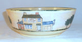 1992 Glazed Stoneware Deep Bowl Houses Trees Hay Creek Pots Bldg. Russell Henry