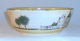1992 Glazed Stoneware Deep Bowl Houses Trees Hay Creek Pots Bldg. Russell Henry
