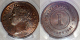 1901 Bronze Coin One Cent Straits Settlements Malaya Queen Victoria PCGS MS63 BN