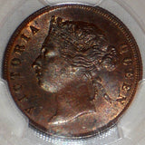 1901 Bronze Coin One Cent Straits Settlements Malaya Queen Victoria PCGS MS63 BN