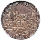 1768 Switzerland Half Taler Thaler Zurich City View Silver Coin Nice Toning AU58