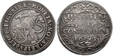 Rare 1695 Swiss Silver Coin One Thaler Zurich Canton Republic Rampant Lion VF++